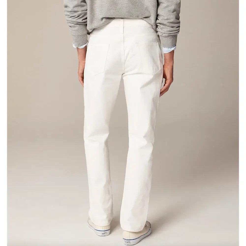 J.Crew Classic Jean White Rigid Denim Relaxed Straight Mens W 34 L 34 NWT
